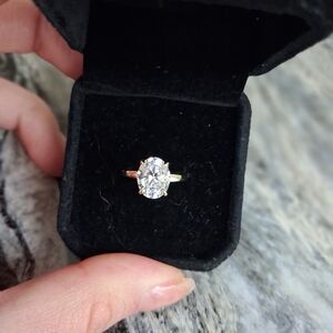 Elegant Gold Oval Cut Solitaire Ring